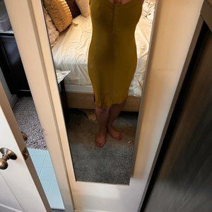 Olive-colored Midi Dress